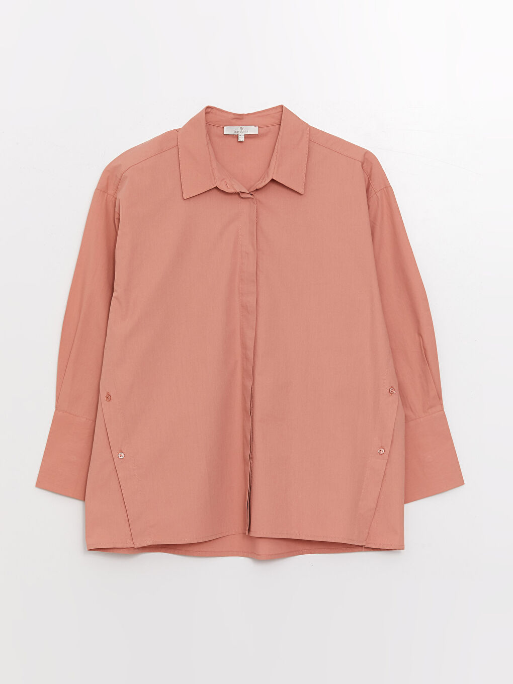 Pembe Poplin Kadın Gömlek-5