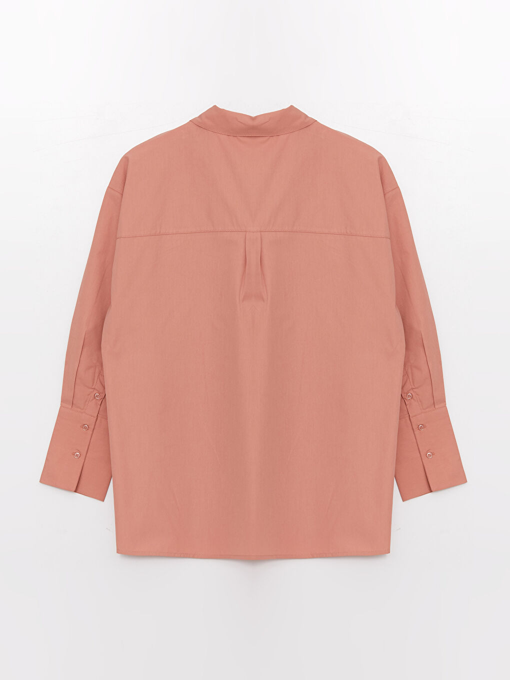Pembe Poplin Kadın Gömlek-6