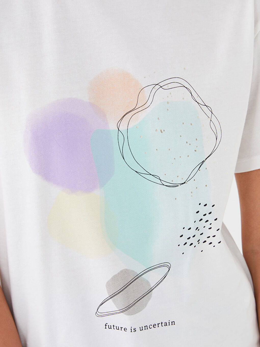 Crew Neck Printed Short Sleeve Women's T-Shirt-3