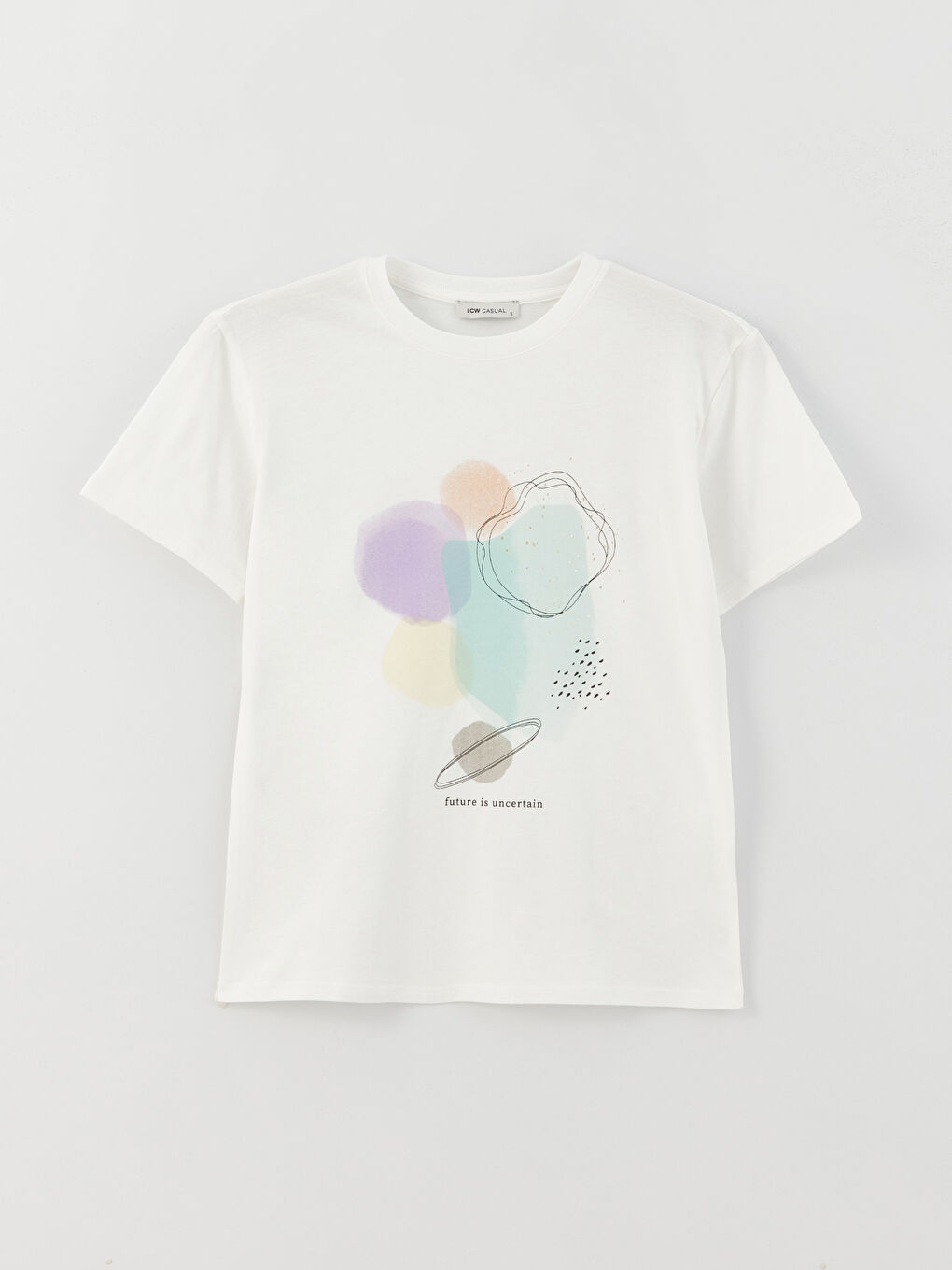 Crew Neck Printed Short Sleeve Women's T-Shirt-5