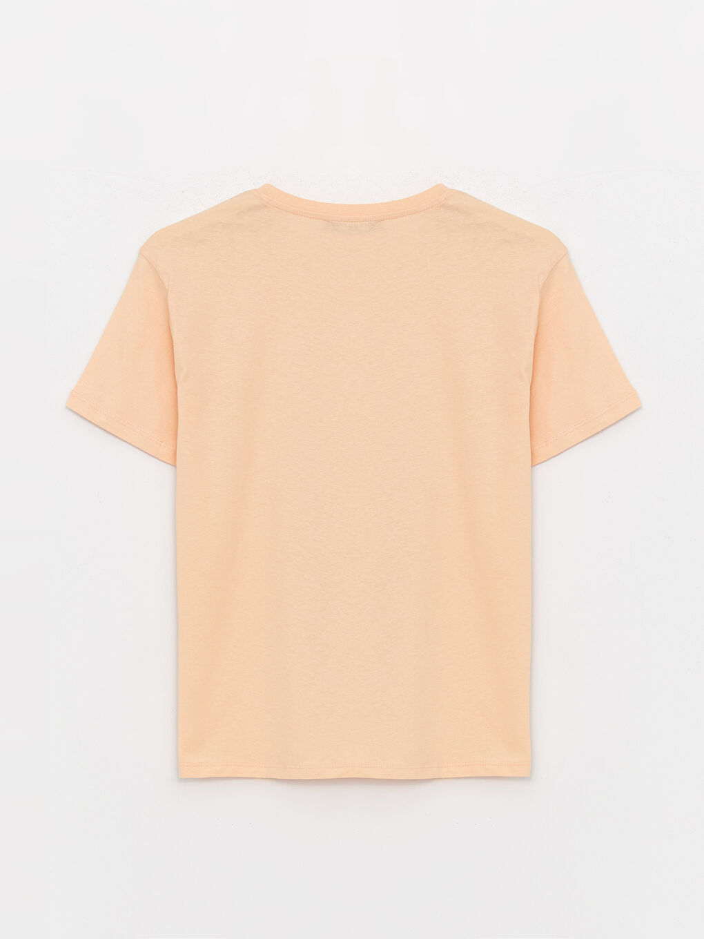 Mercan Bisiklet Yaka Baskılı Kısa Kollu Kadın Tişört-6