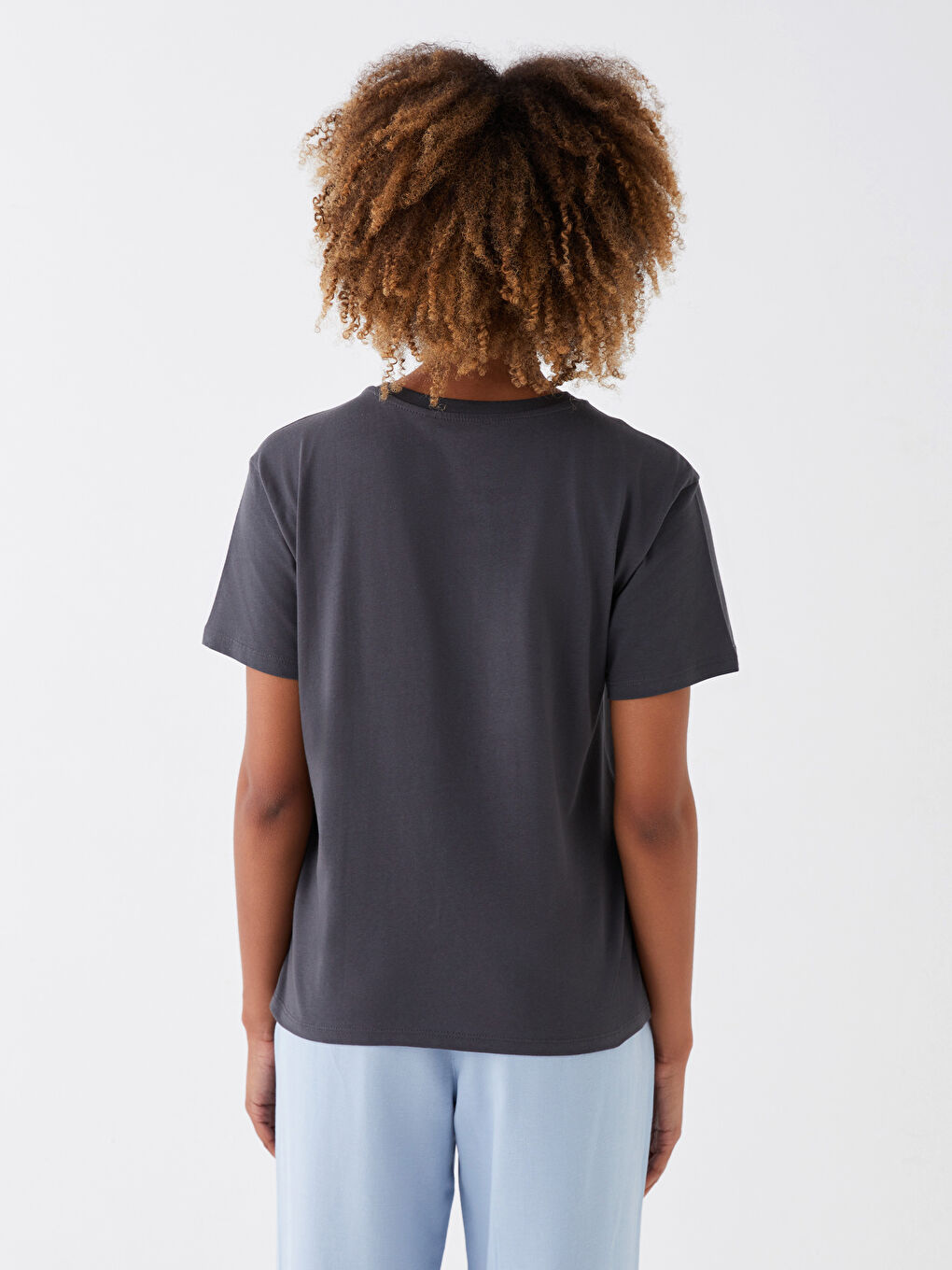 Crew Neck Printed Short Sleeve Women's T-Shirt-4