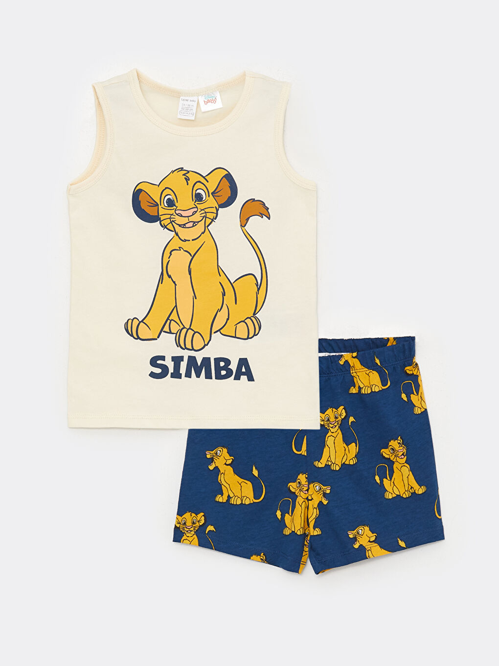 Crew Neck The Lion King Printed Baby Boy Pyjamas Set -S3HA02Z1-KXP
