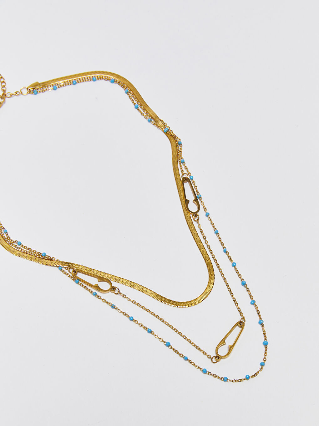 قلادة سلسلة بتفاصيل خرز للسيدات-1