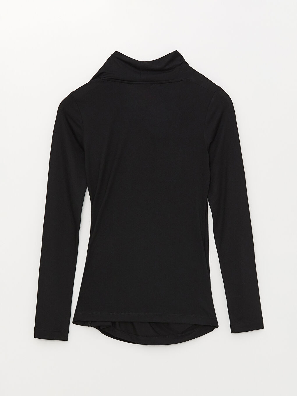 Siyah Kruvaze Yaka Düz Uzun Kollu Kadın Bluz-7