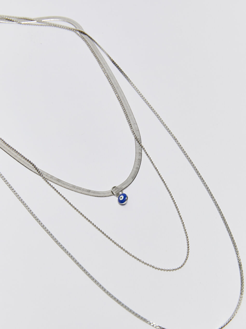 Karışık Kadın Boncuk Detaylı Zincir Kolye-1