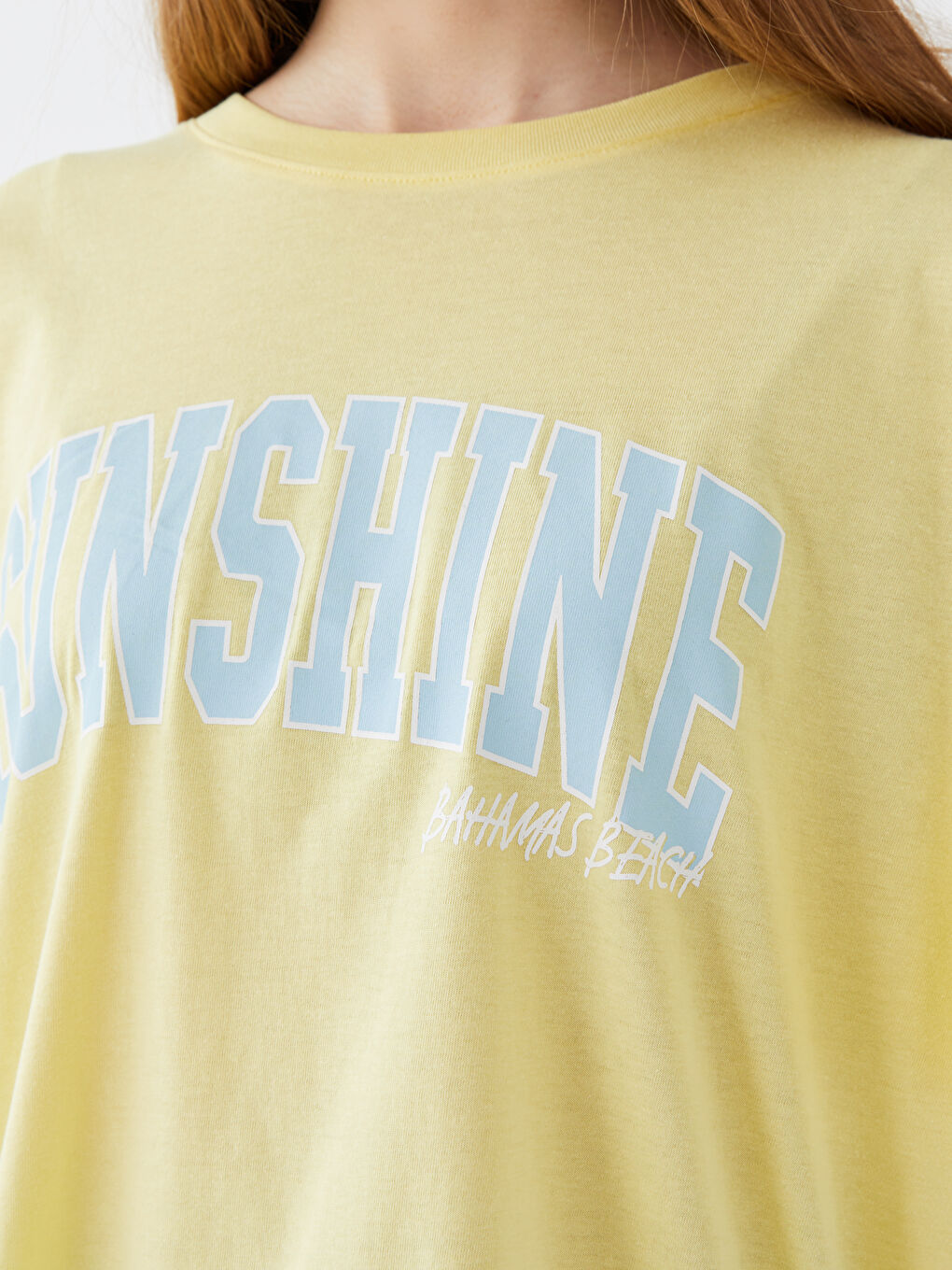 Crew Neck Printed Short Sleeve Oversize Women's T-Shirt-3