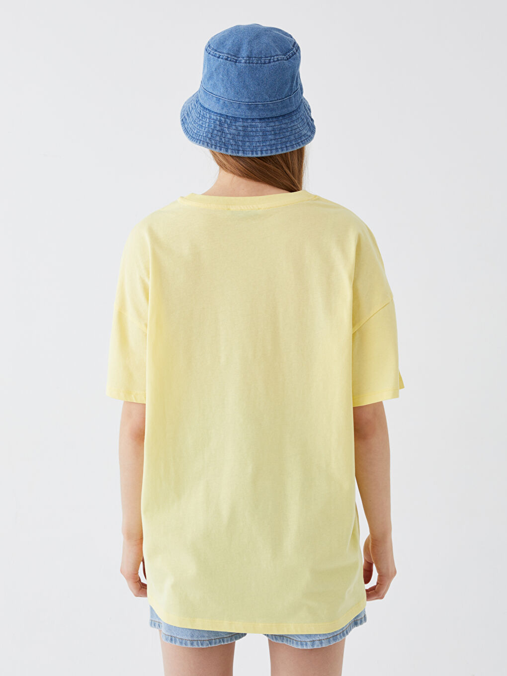 Crew Neck Printed Short Sleeve Oversize Women's T-Shirt-4