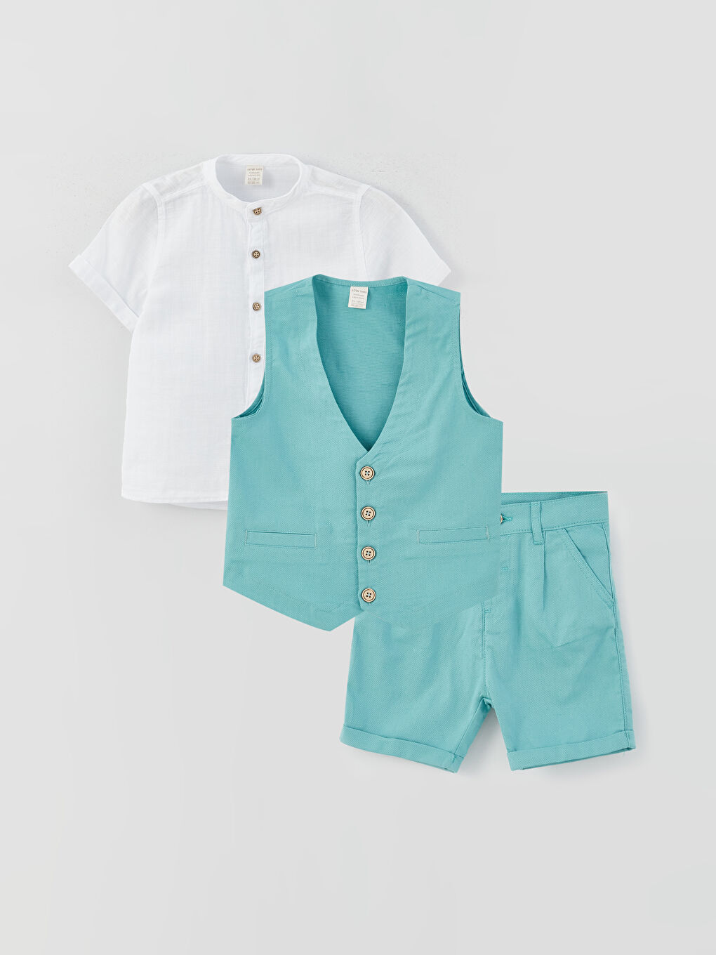 Grandad Collar Baby Boys' 3-Piece Set-4