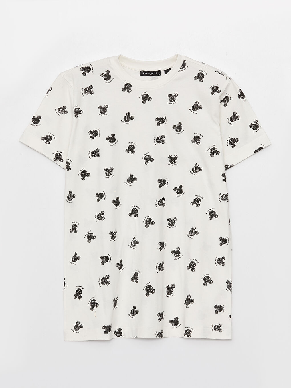 Tunique pour Femmes à Manches Courtes avec Col Rond et Motif Mickey Mouse-5
