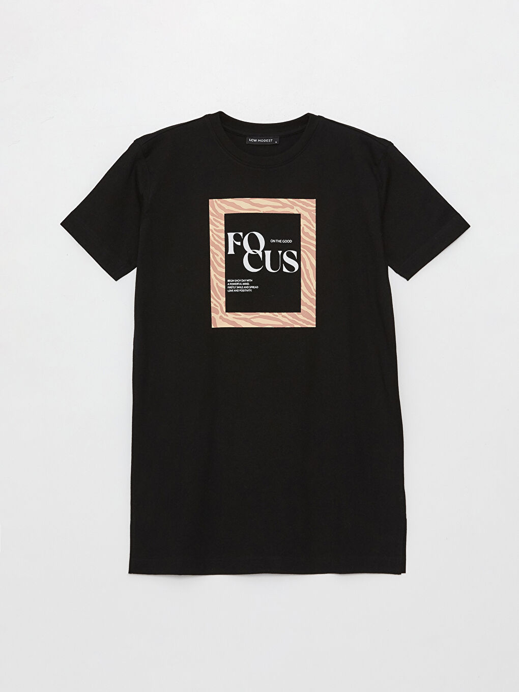 Crew Neck Printed Short Sleeve Women's Tunic-5