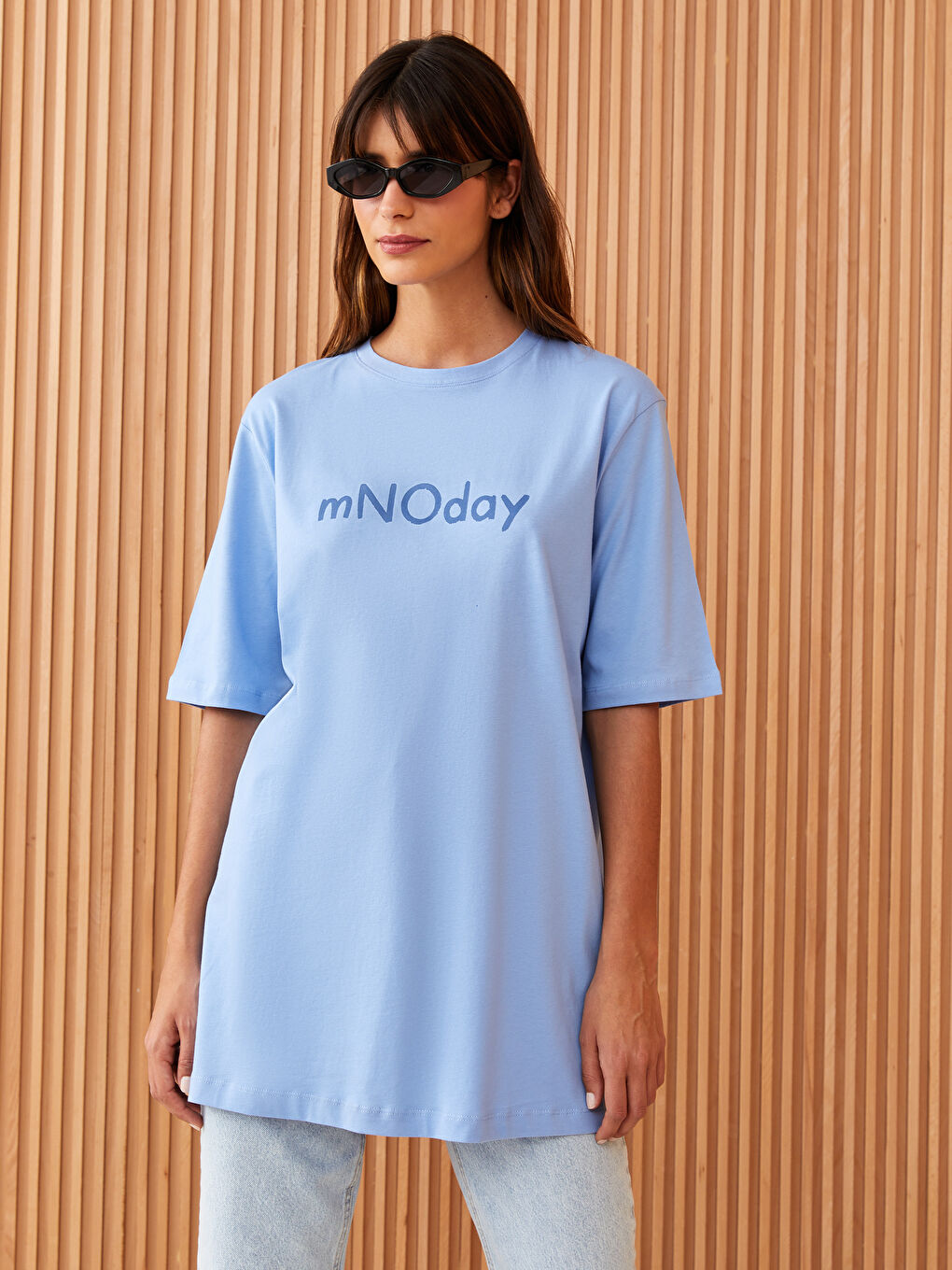 Crew Neck Printed Short Sleeve Women's Tunic-1