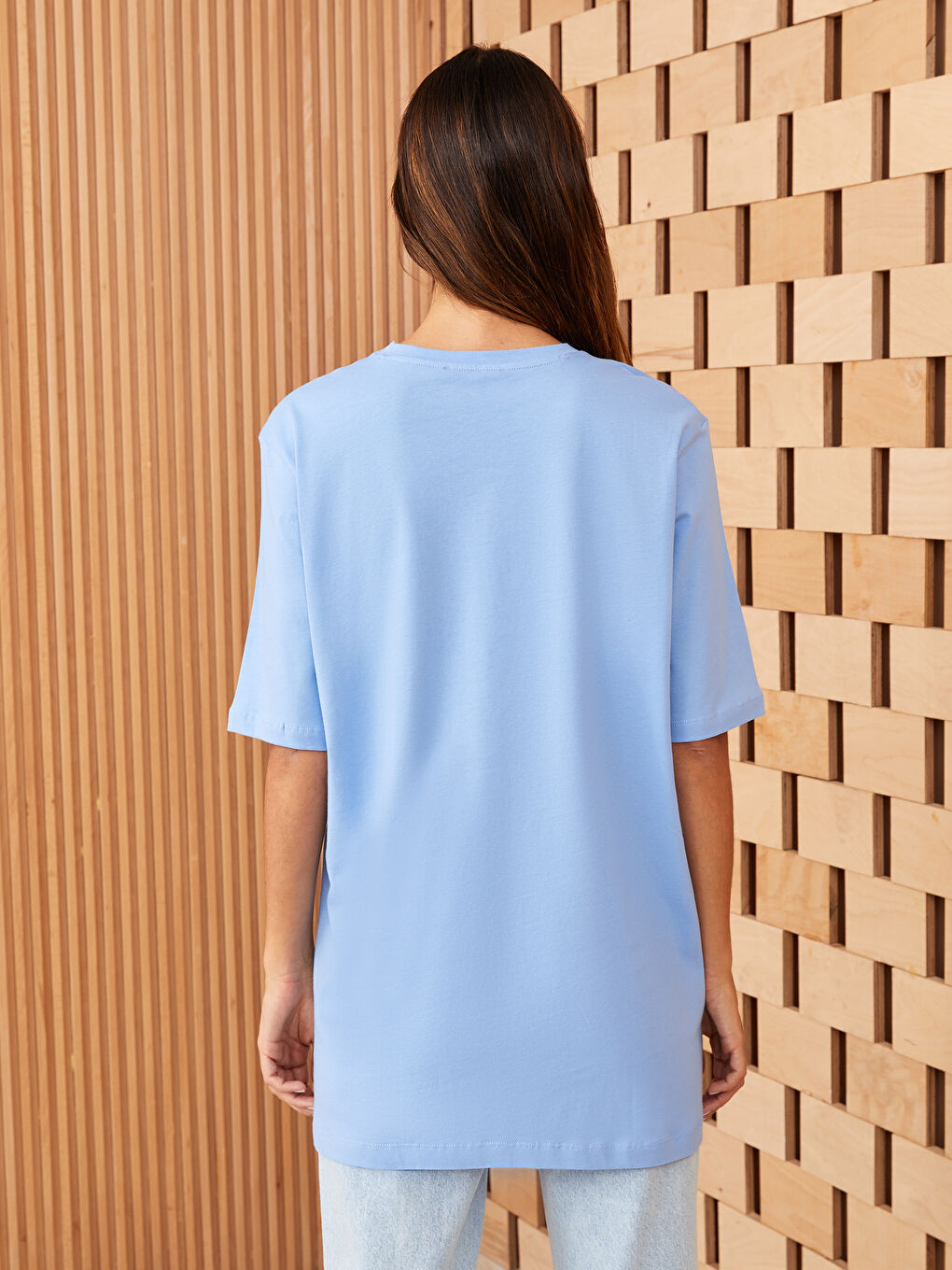 Crew Neck Printed Short Sleeve Women's Tunic-4
