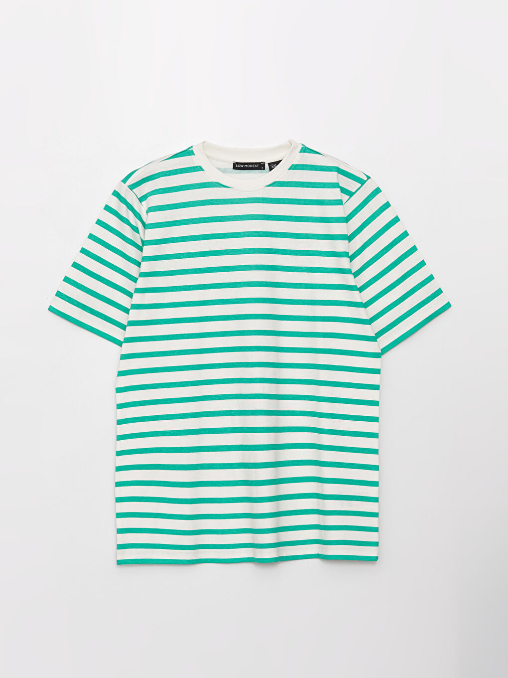 Crew Neck Striped Short Sleeve Women's Tunic-5