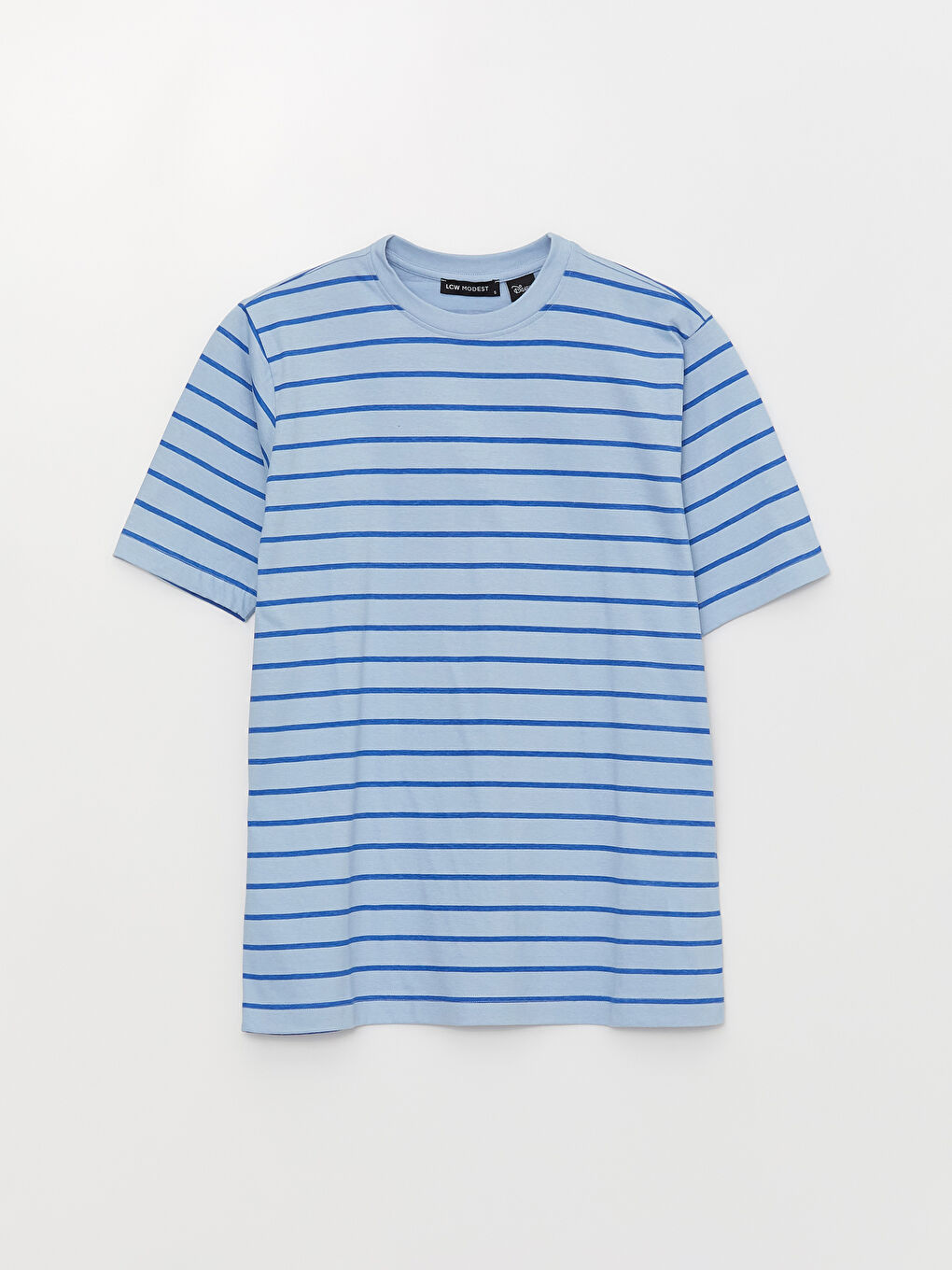 Crew Neck Striped Short Sleeve Women's Tunic-5