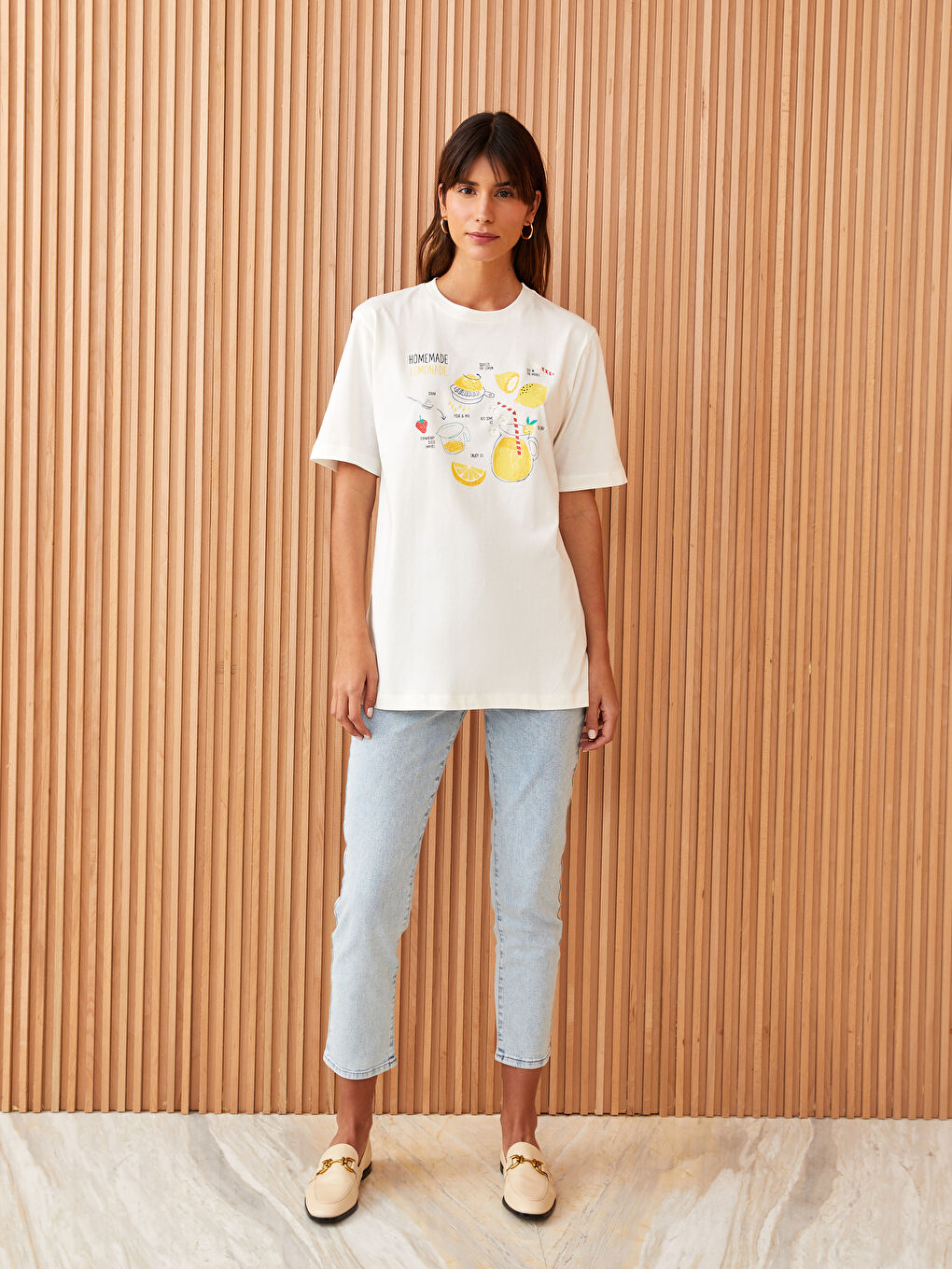 Crew Neck Printed Short Sleeve Women's Tunic-2