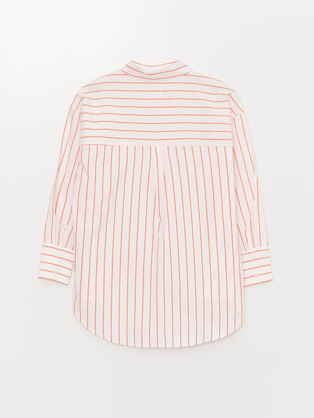 Striped Long Sleeve Oversize Poplin Women's Shirt Tunic-6