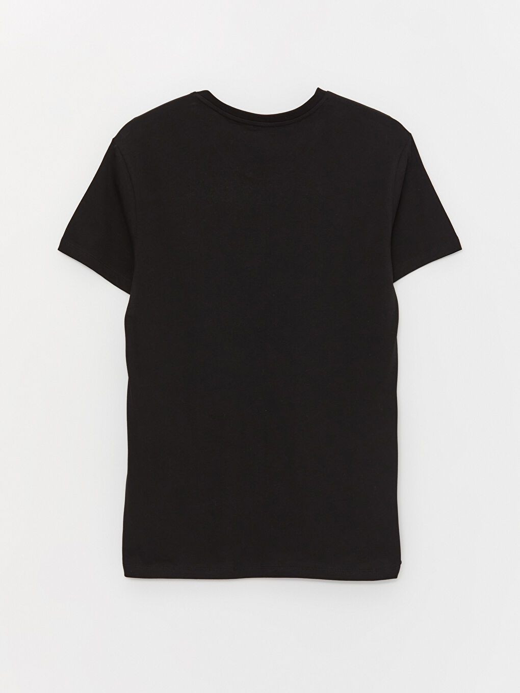 Siyah Bisiklet Yaka Kısa Kollu Baskılı Penye Erkek Tişört-6