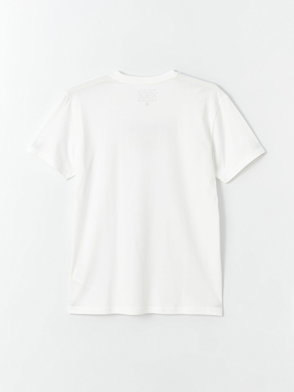 Beyaz Bisiklet Yaka Kısa Kollu Baskılı Penye Erkek Tişört-6