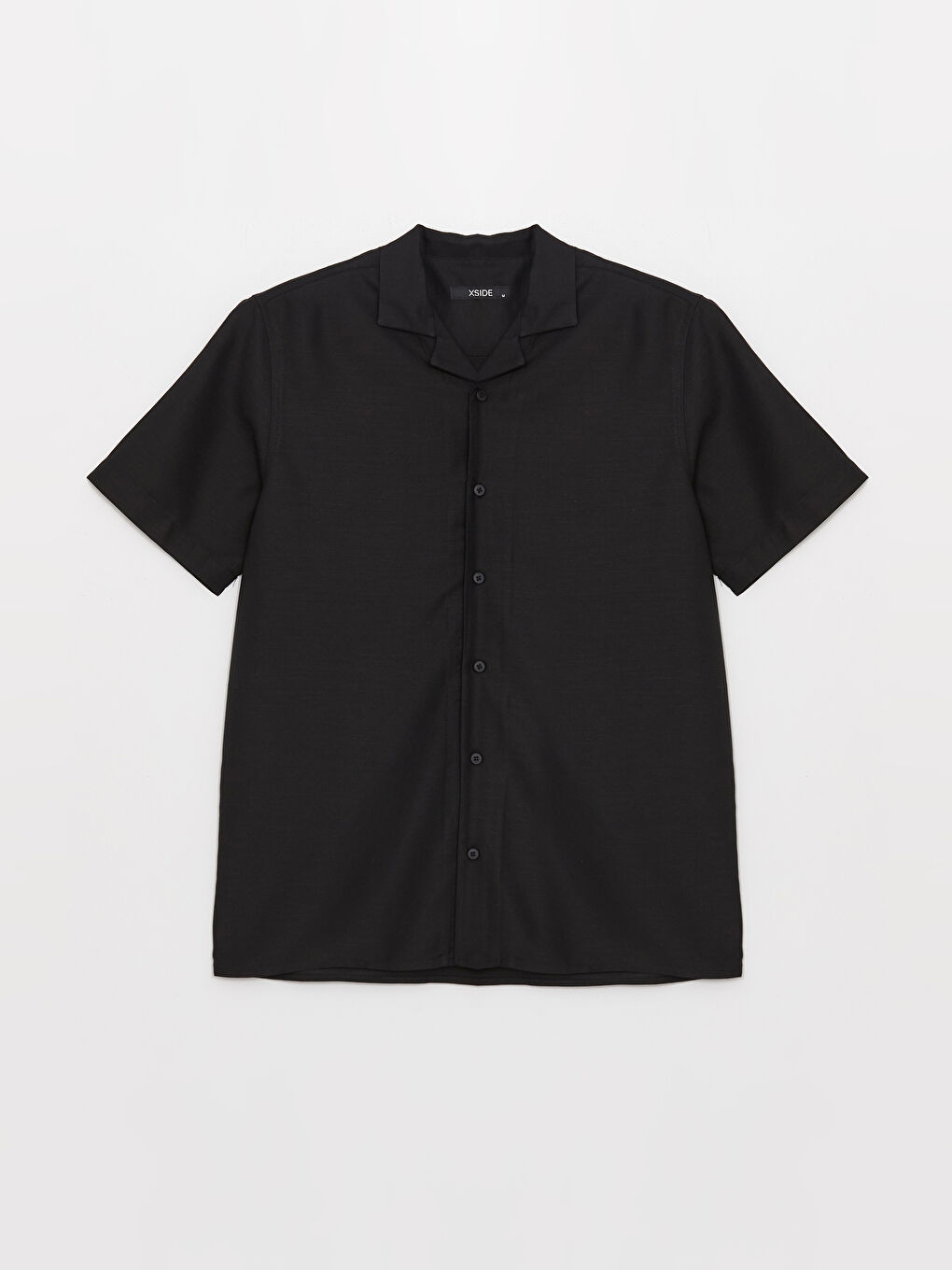 Siyah Regular Fit Kısa Kollu Poplin Erkek Gömlek-5