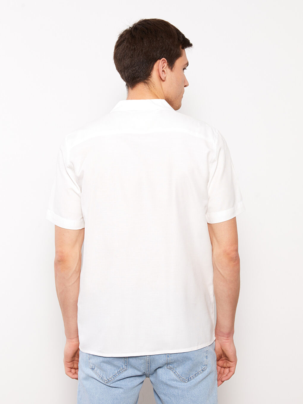 Regular Fit Short Sleeve Poplin Men's Shirt-4