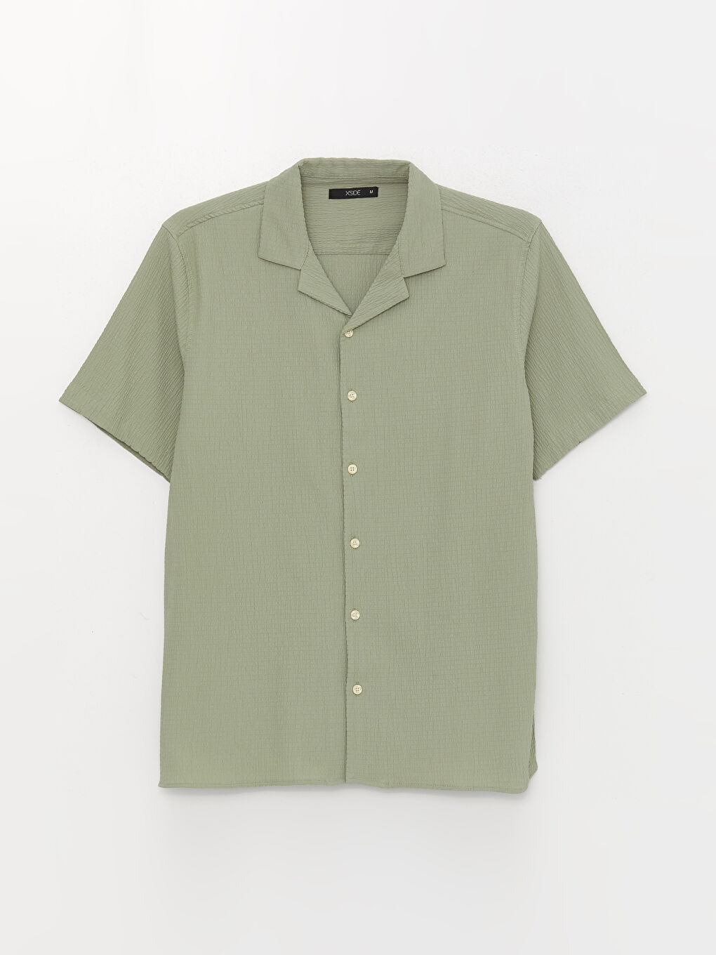 Haki Regular Fit Kısa Kollu Poplin Erkek Gömlek-5