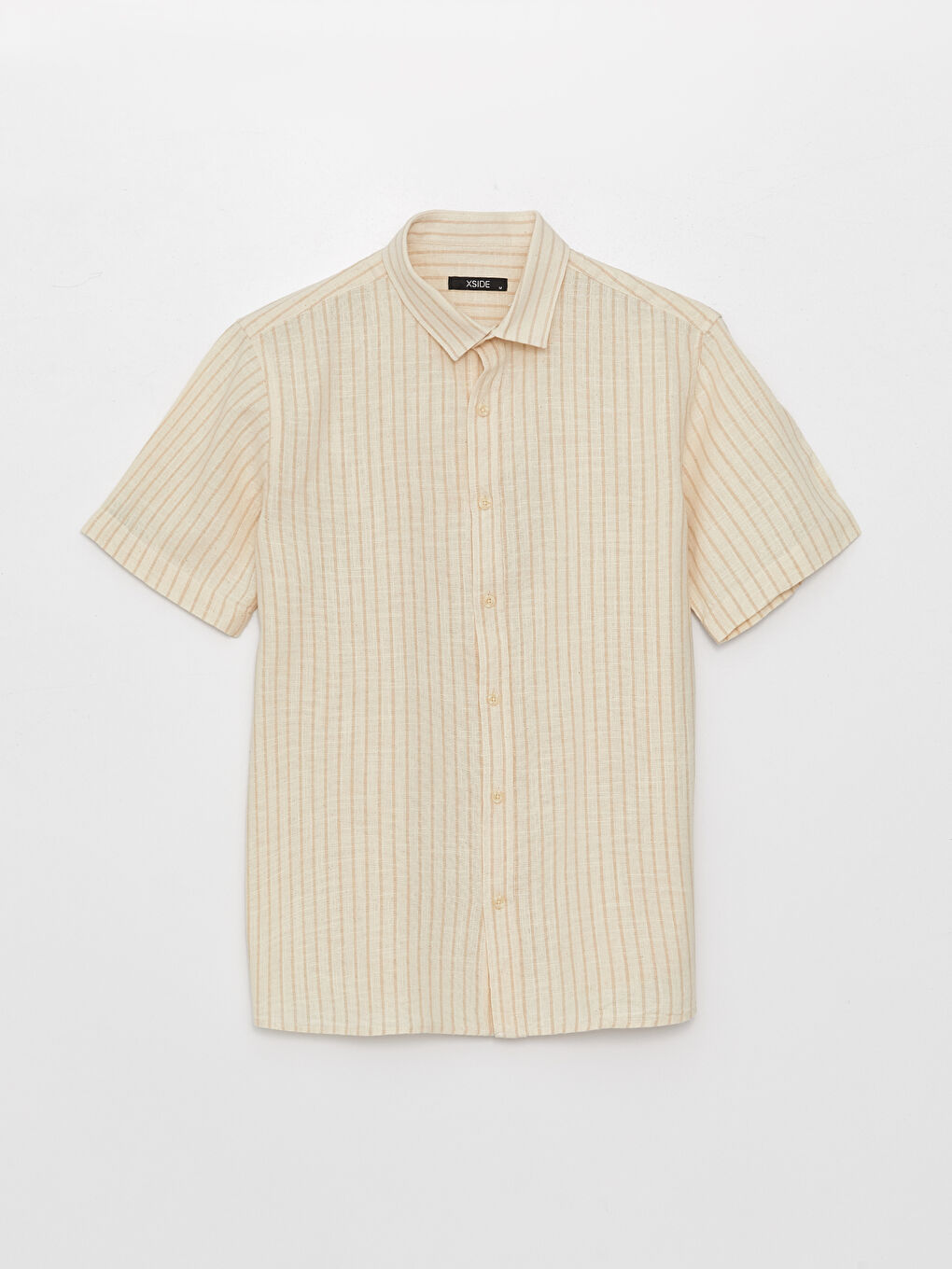 قميص رجال كم قصير مخطط بقصة عادية-5