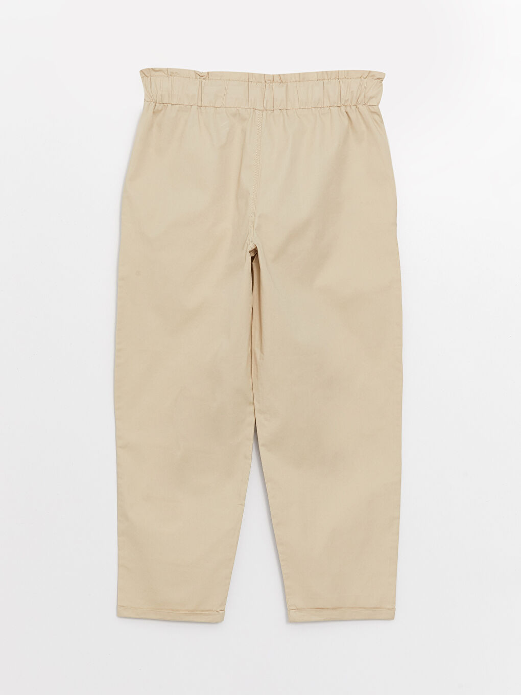 Bej Rahat Kalıp Düz Gabardin Kadın Pantolon-6