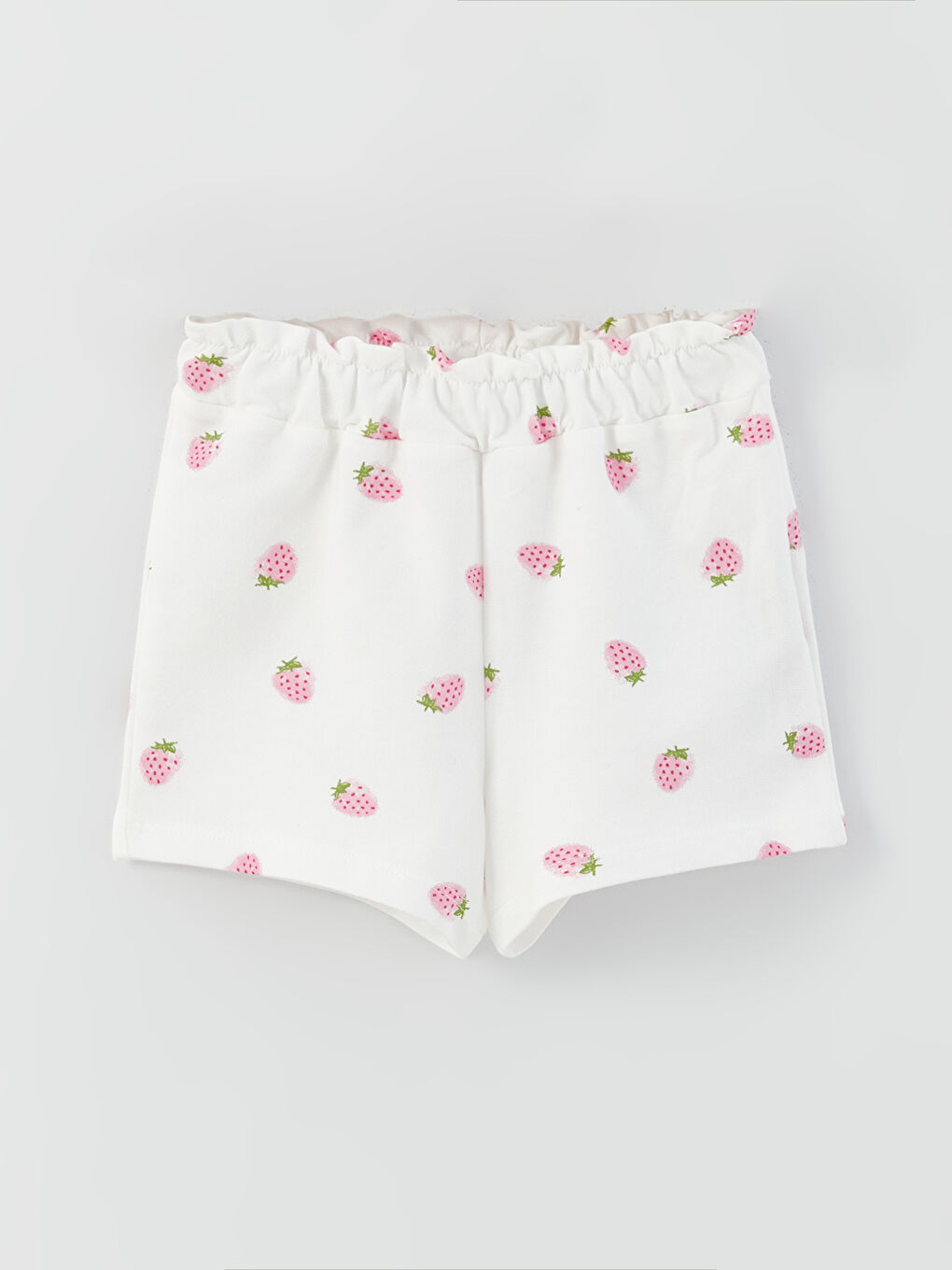 მრგვალი საყელო ნაბეჭდი გოგონას მაისური და შორტი 2-ცალიანი კომპლექტი-2