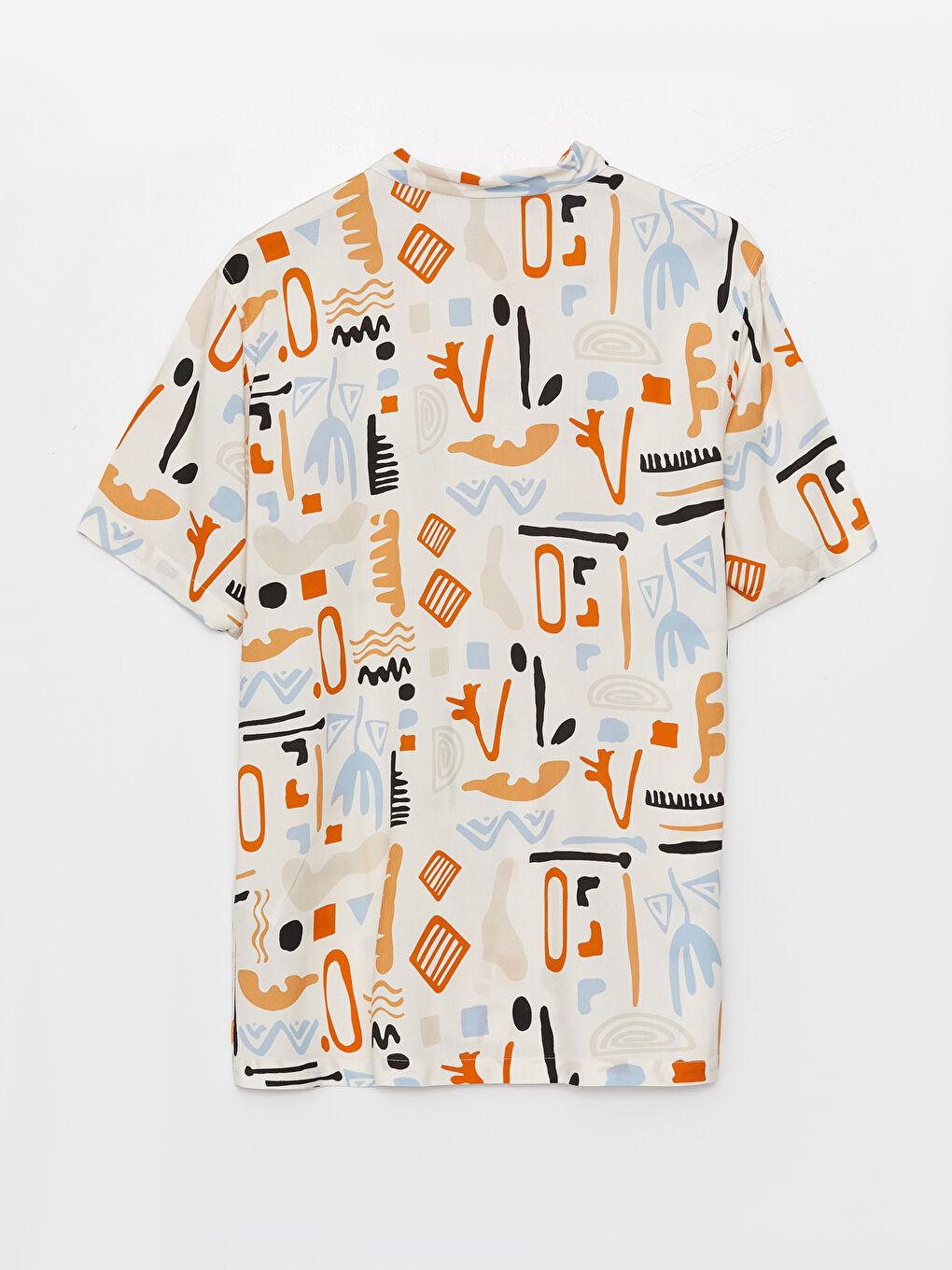 Regular Fit Short Sleeve Patterned Viscose Men's Shirt-6