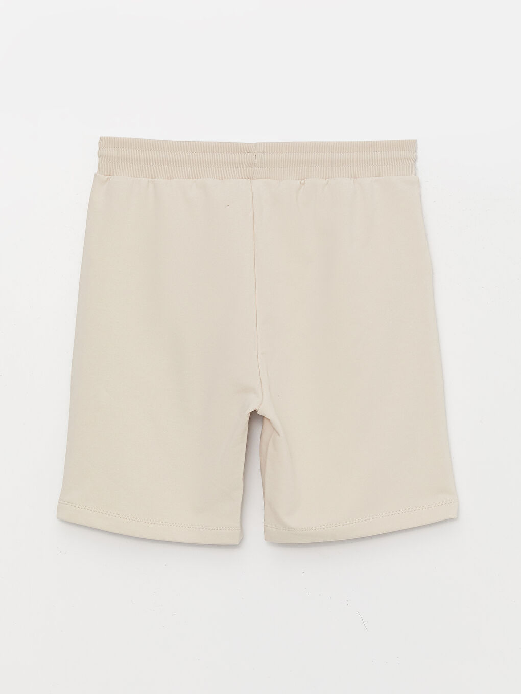 Bej Standart Kalıp Beli Bağlama Detaylı Erkek Şort-6