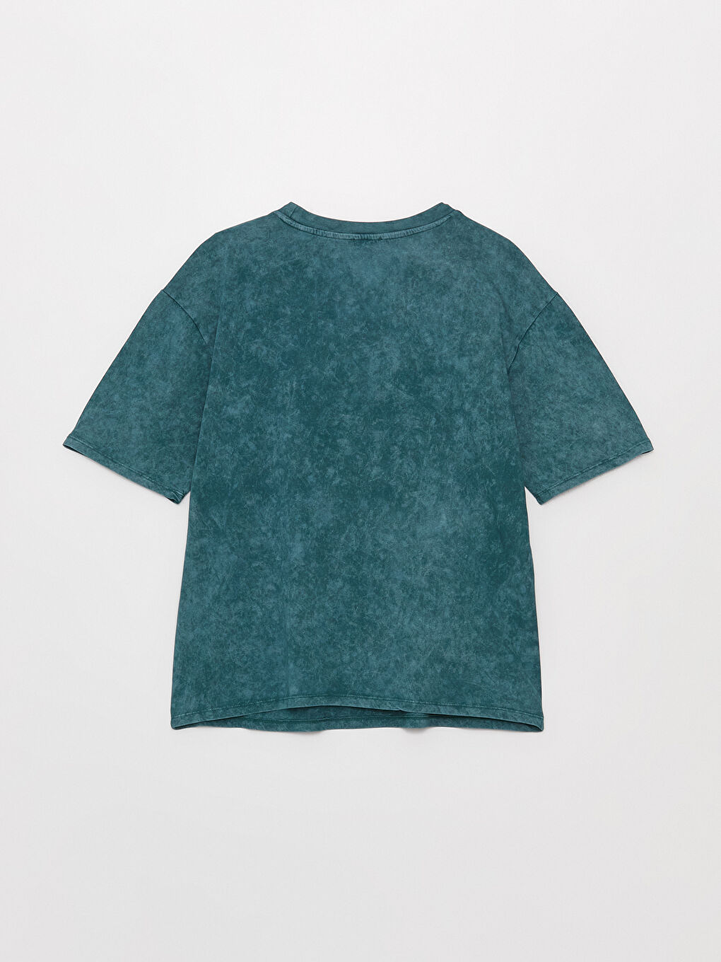 Футболка с круглым вырезом, принтом и коротким рукавом оверсайз для женщин-6