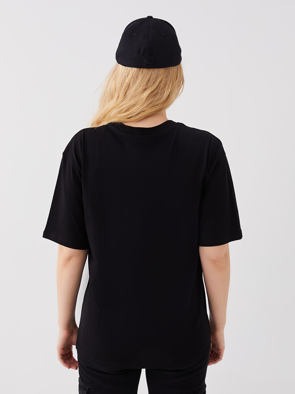 Crew Neck Printed Short Sleeve Oversize Women's T-Shirt-4