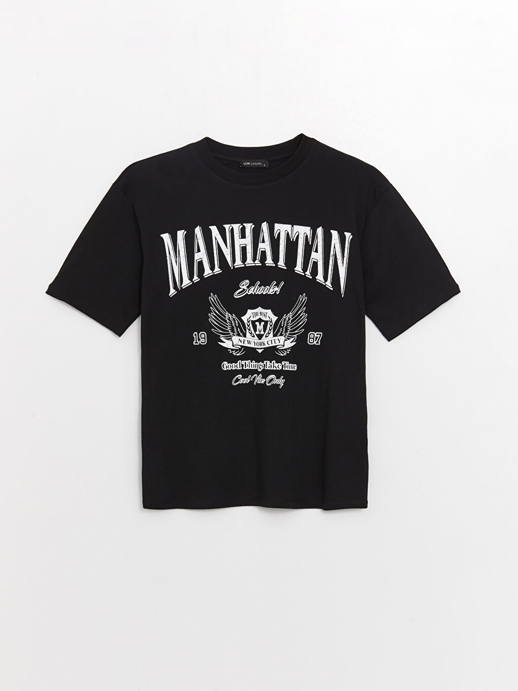 Crew Neck Printed Short Sleeve Oversize Women's T-Shirt-5