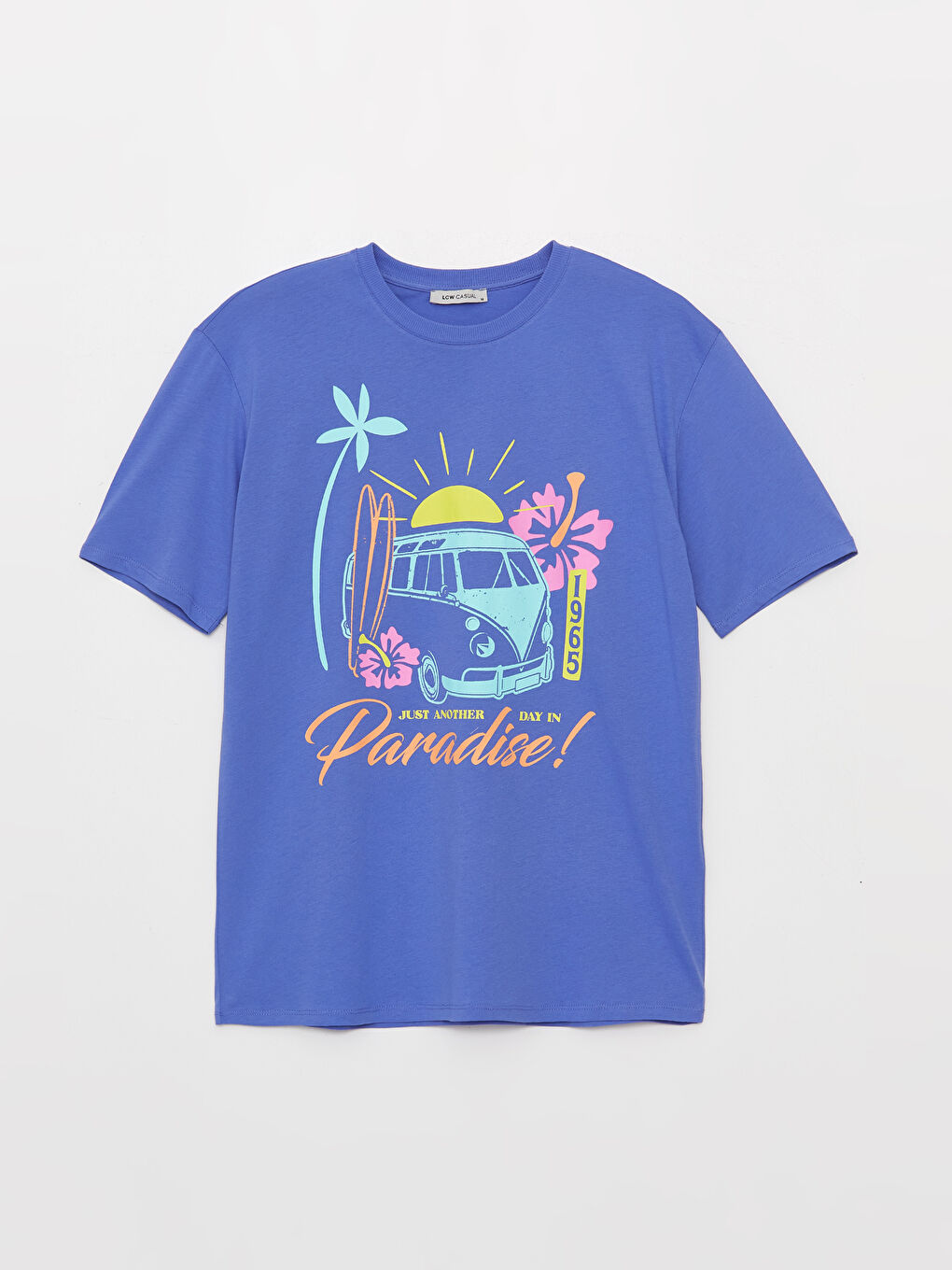 LCW Vision Crew Neck Printed Short Sleeve Oversize Women's T
