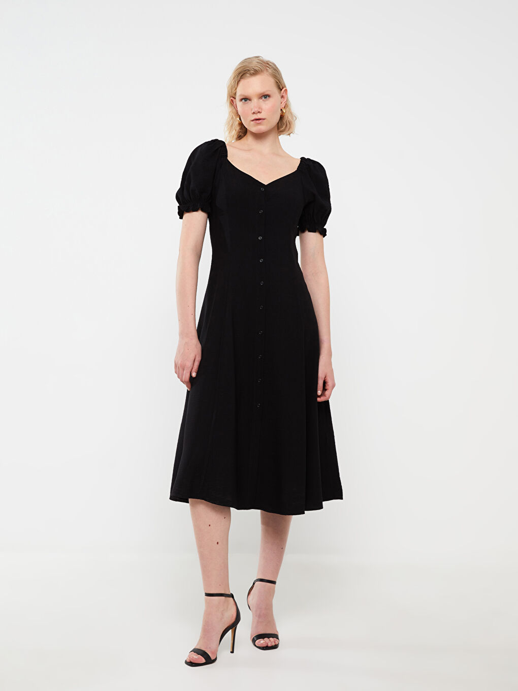 Sweetheart Collar Straight Short Sleeve Women's Dress -S3HC62Z8-CVL
