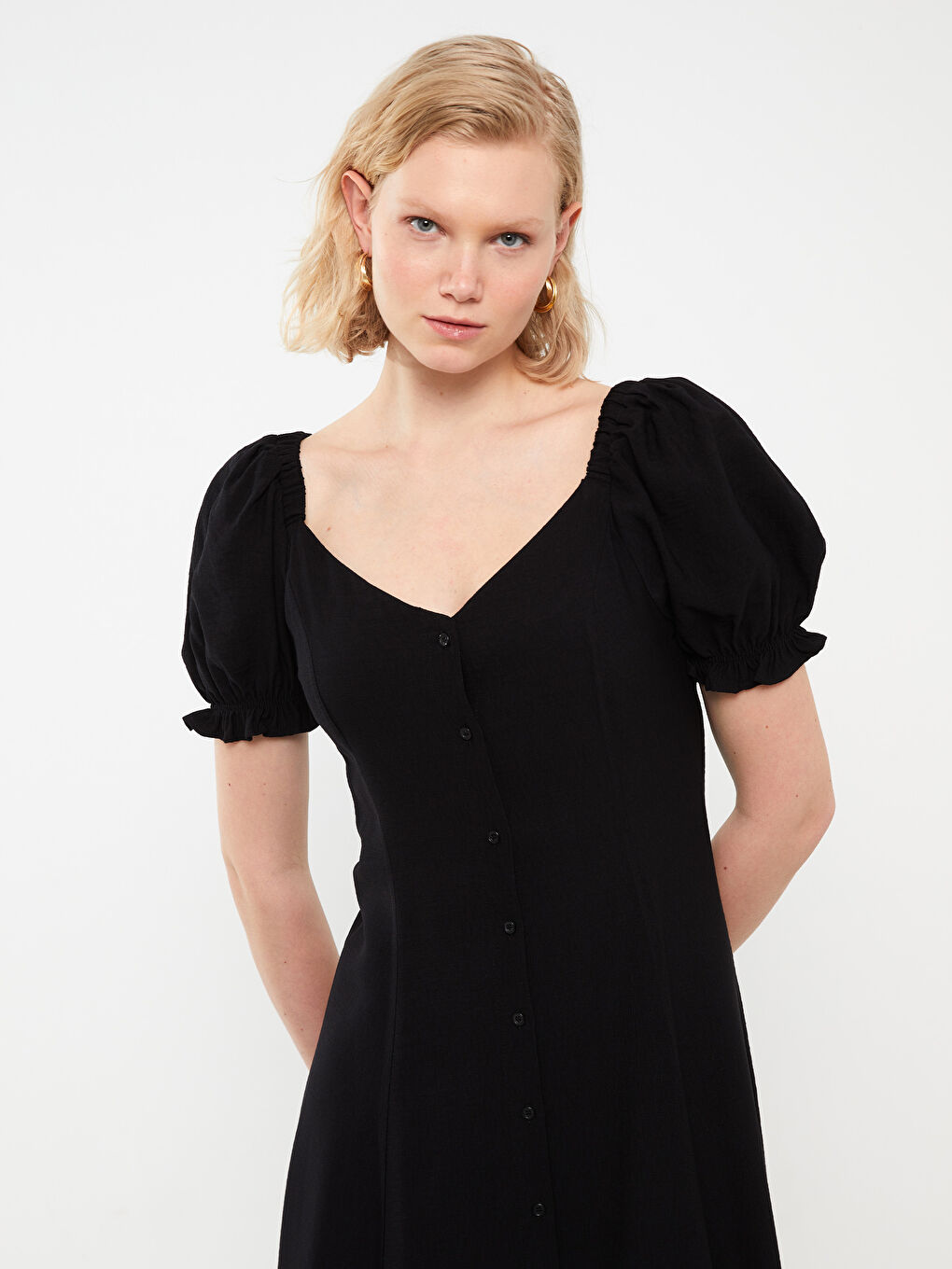 Sweetheart Collar Straight Short Sleeve Women's Dress -S3HC62Z8-CVL