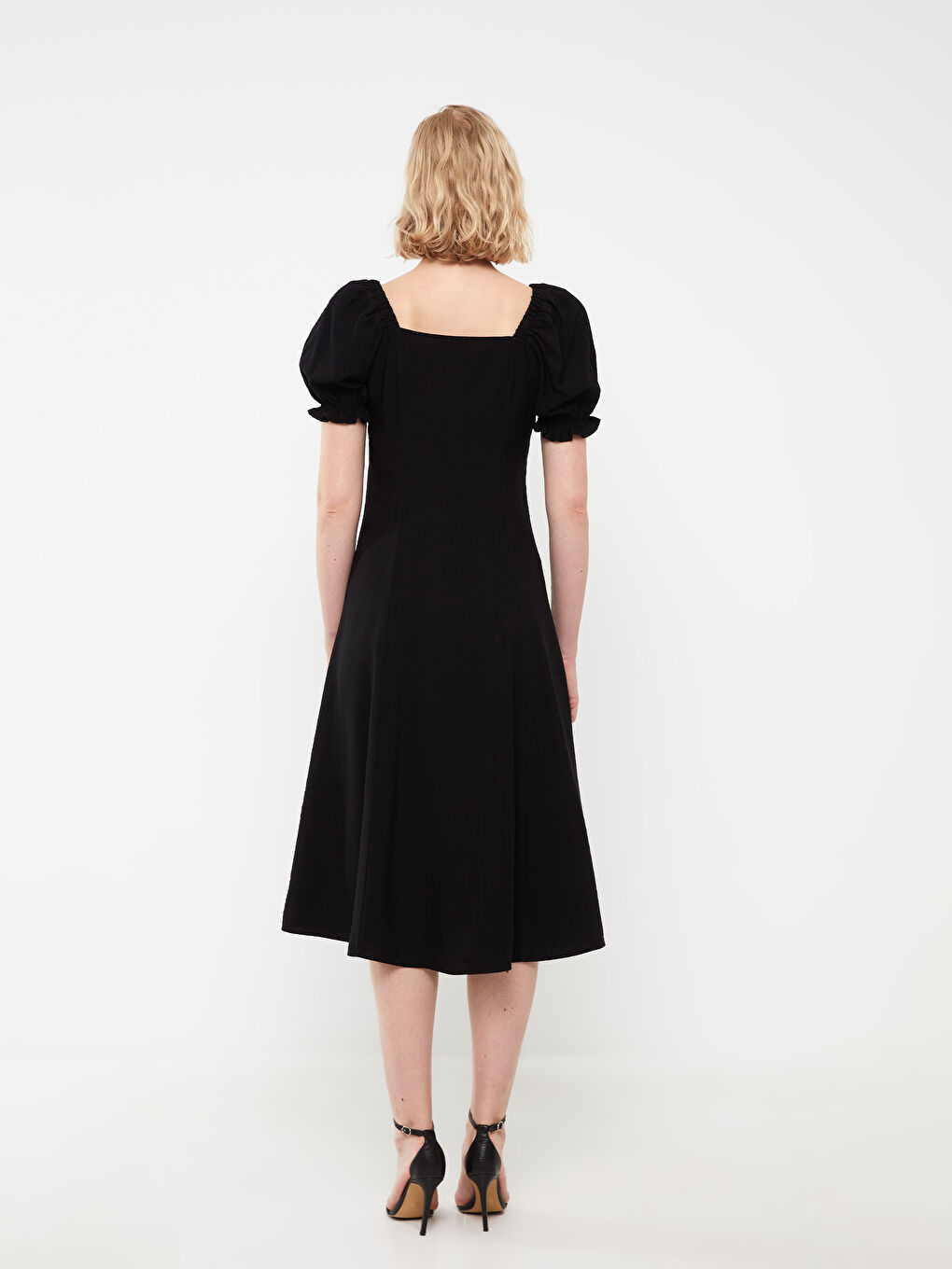 Sweetheart Collar Straight Short Sleeve Women's Dress -S3HC62Z8-CVL