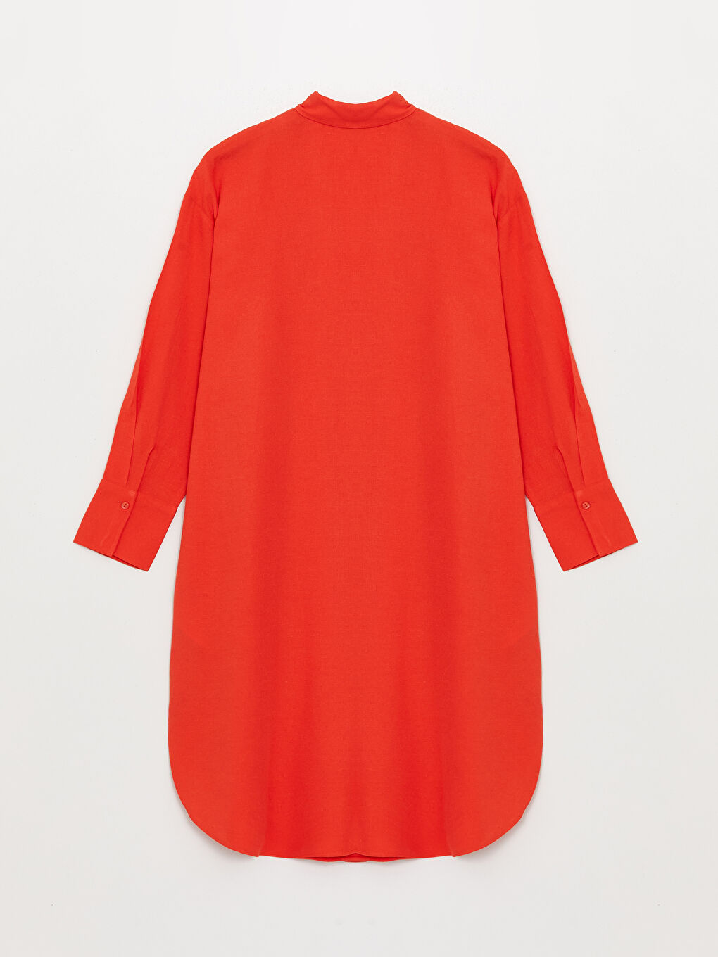 Straight Long Sleeve Oversize Linen Look Women's Shirt Dress -S3HC69Z8-GMT