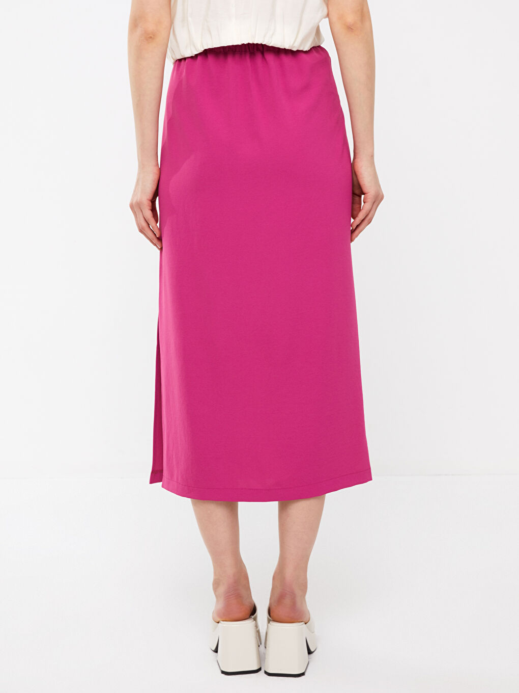 Tie Waist Straight Viscose Women's Skirt -S3HC70Z8-H1L