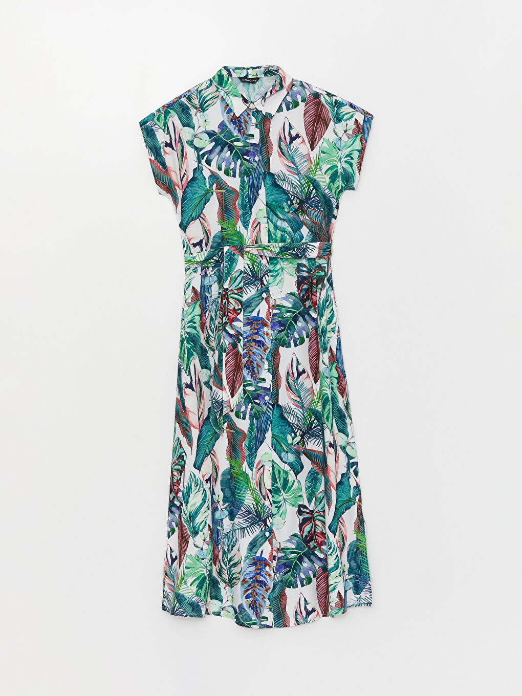 فستان قميص كم قصير مُزهر للسيدات-5