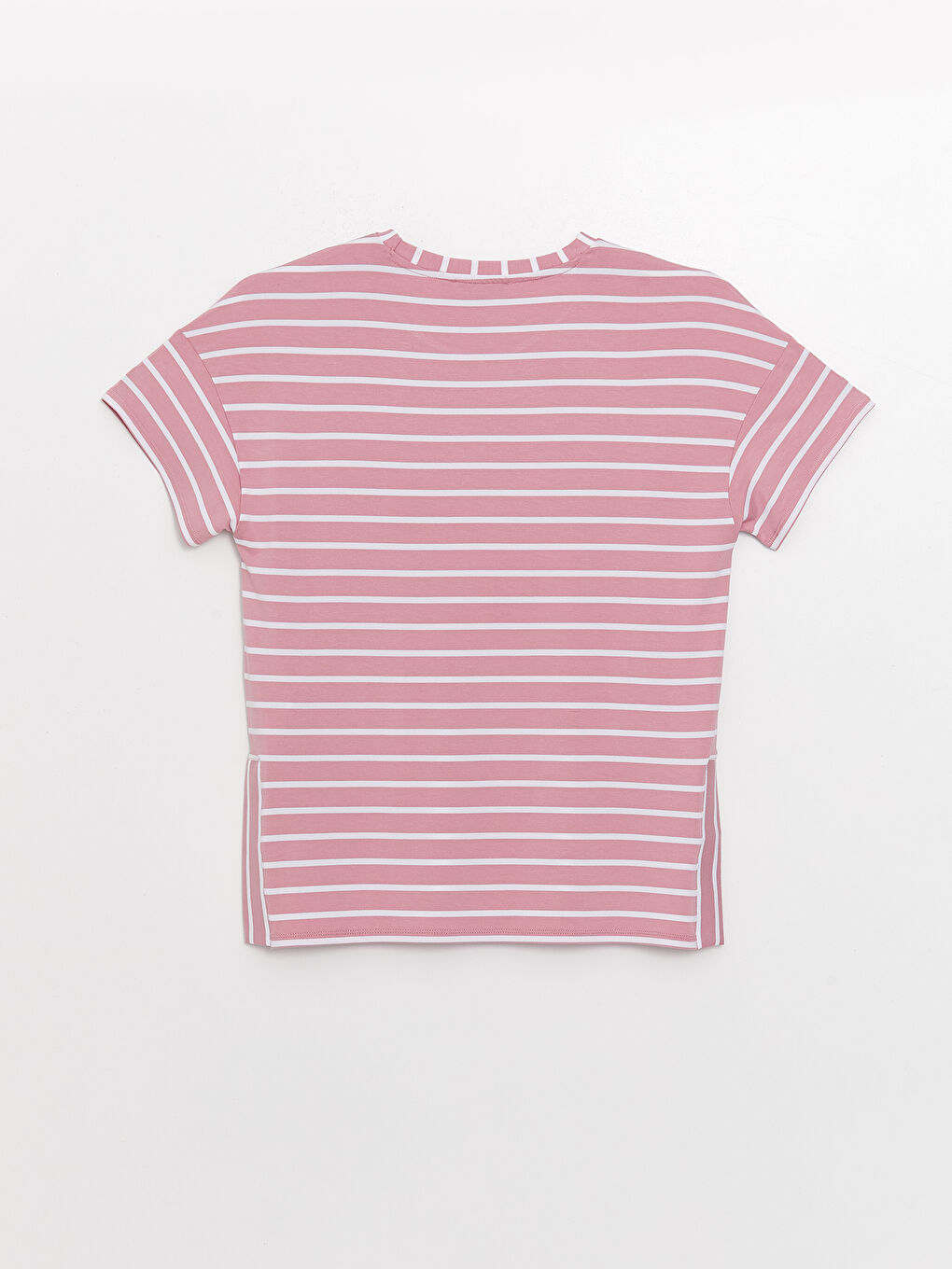 Crew Neck Striped Short Sleeve T-Shirt-6
