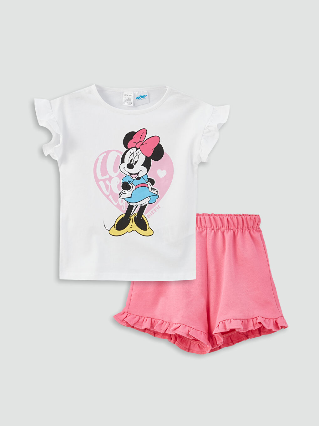 Футболка с круглым вырезом и коротким рукавом с принтом Минни Маус и шорты для малышки - комплект из 2 предметов