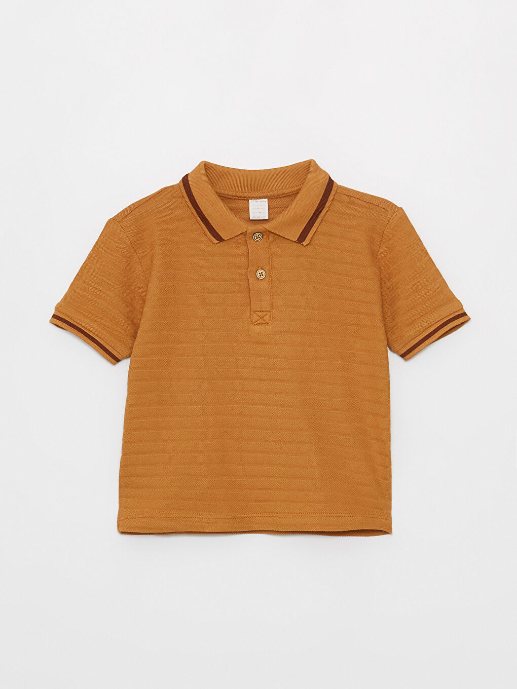 Kahverengi Polo Yaka Kısa Kollu Erkek Bebek Tişört