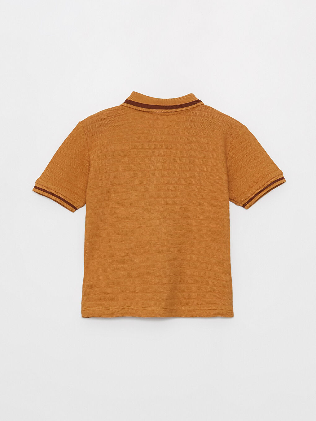 Kahverengi Polo Yaka Kısa Kollu Erkek Bebek Tişört-1