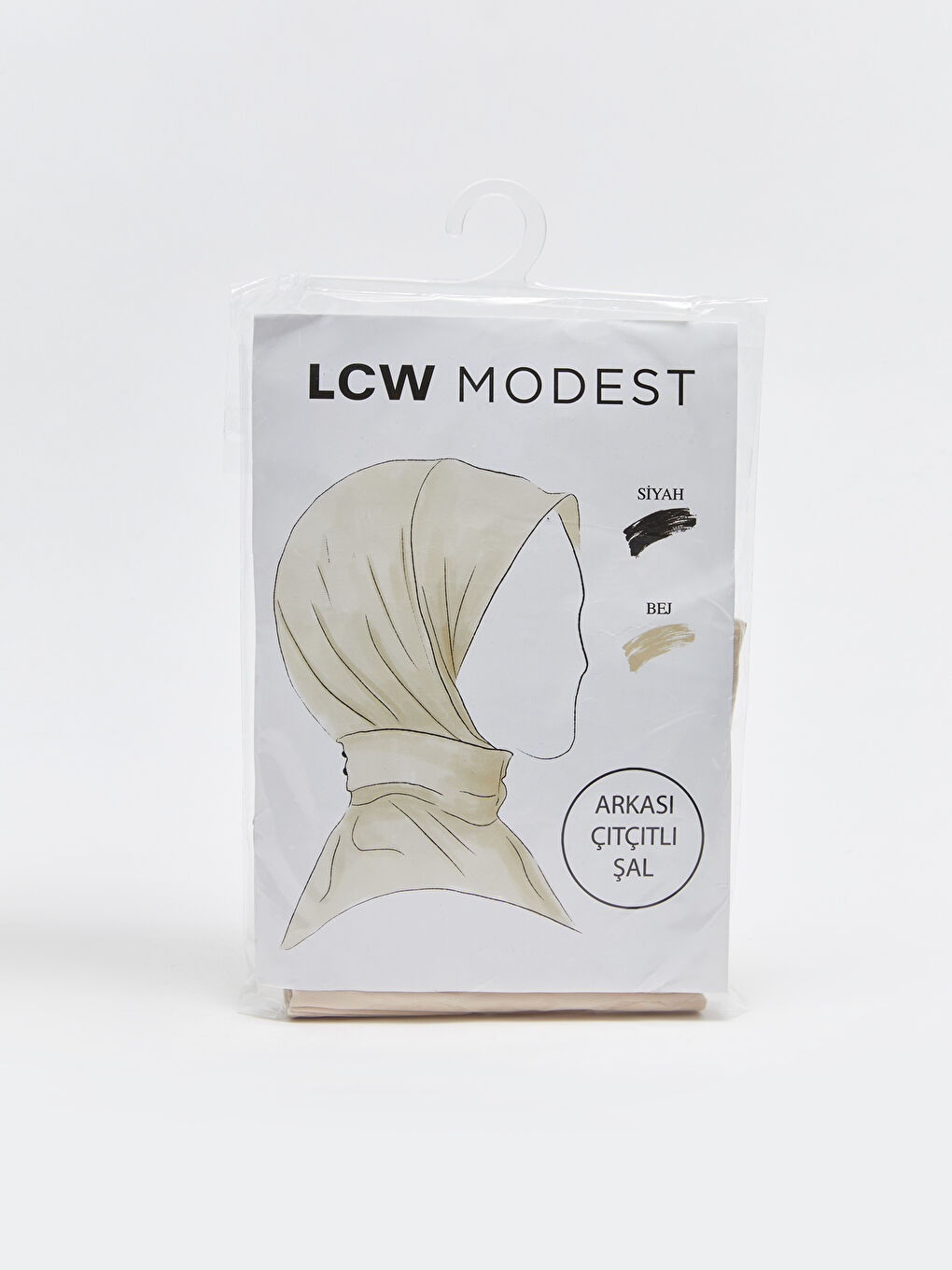 Bej Kadın Arkası Çıtçıtlı Şal-3