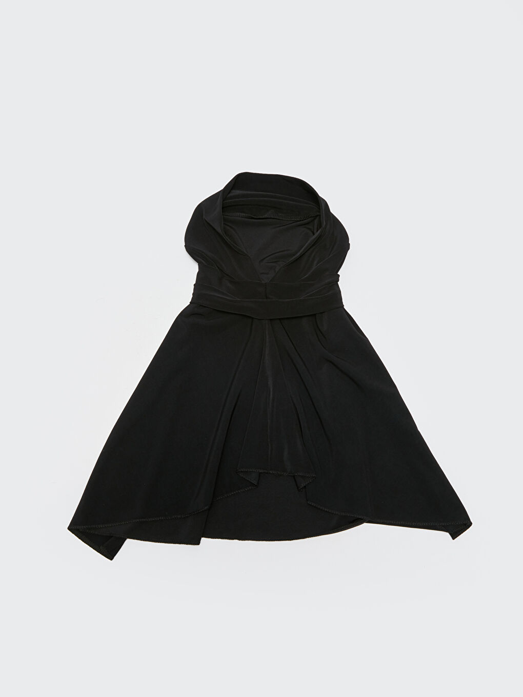 Siyah Kadın Arkası Çıtçıtlı Şal-4