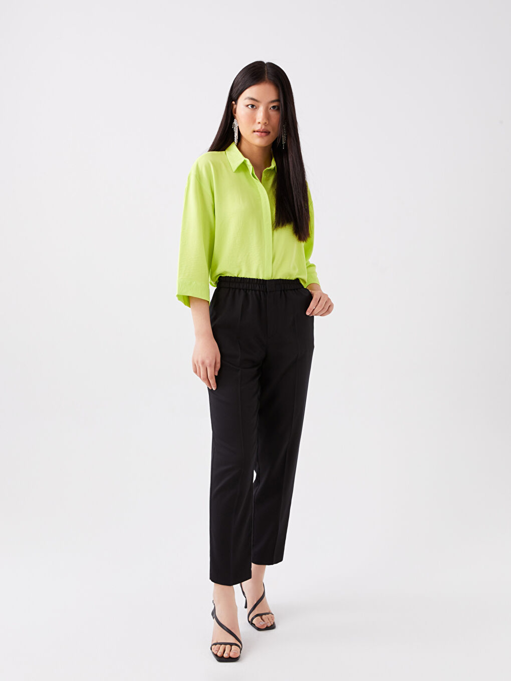 Women's Elasticated Waist Cigarette Trousers