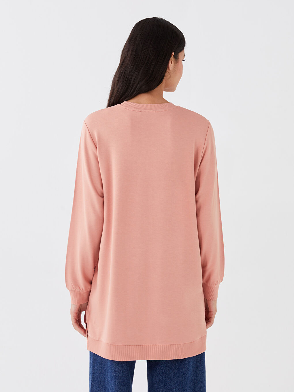 Crew Neck Printed Long Sleeve Women's Sweatshirt Tunic-3