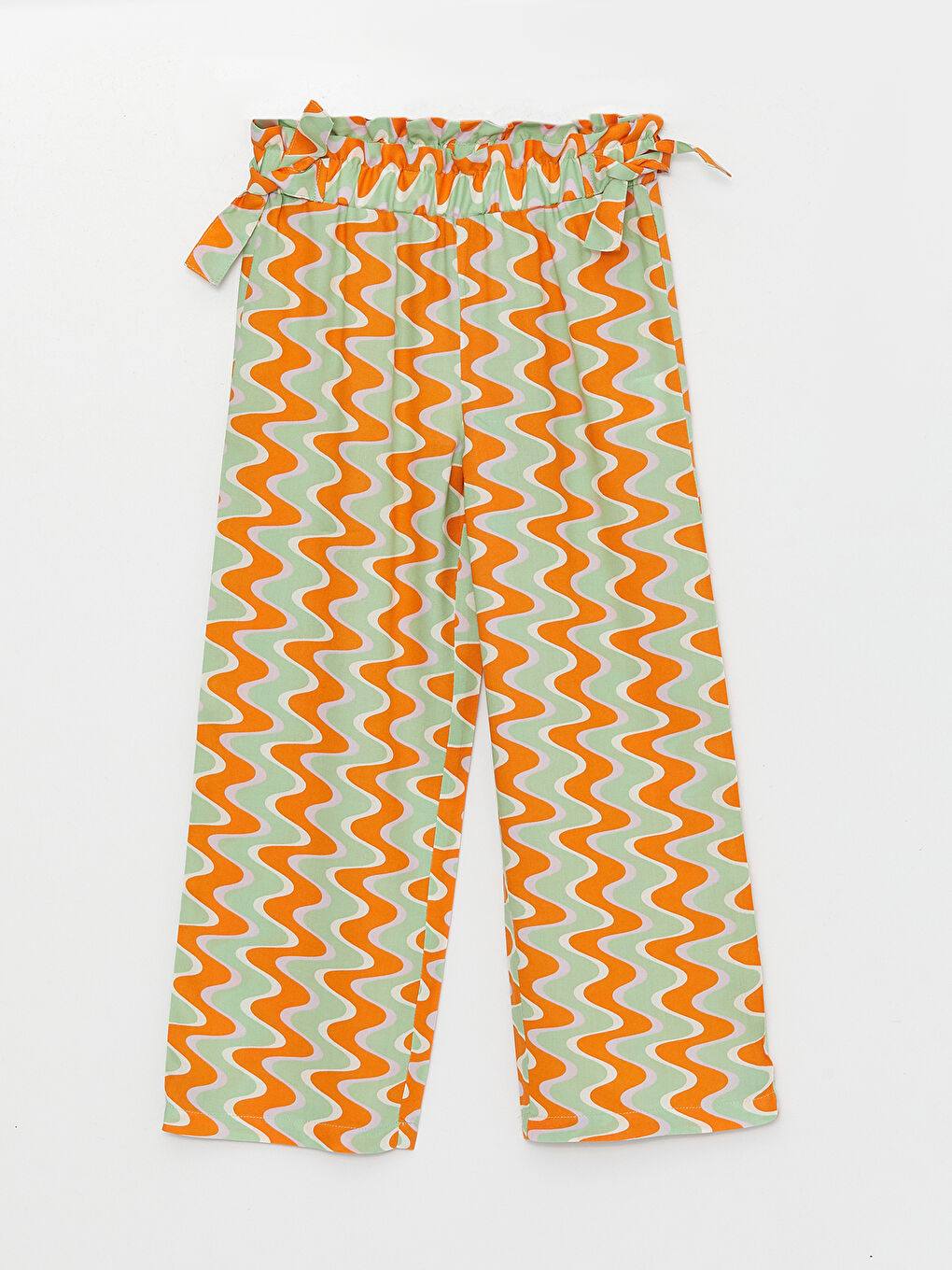 LC Waikiki Pantalone za devojčice sa elastičnim strukom, dezenom i širokim nogavicama -S3HD24Z4-F9C